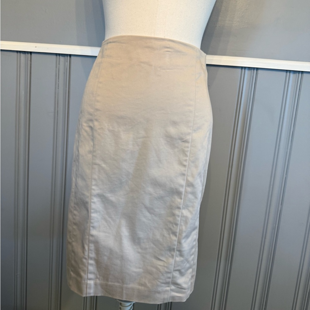 Ann Taylor Cream Pencil Skirt Knee-Length Work